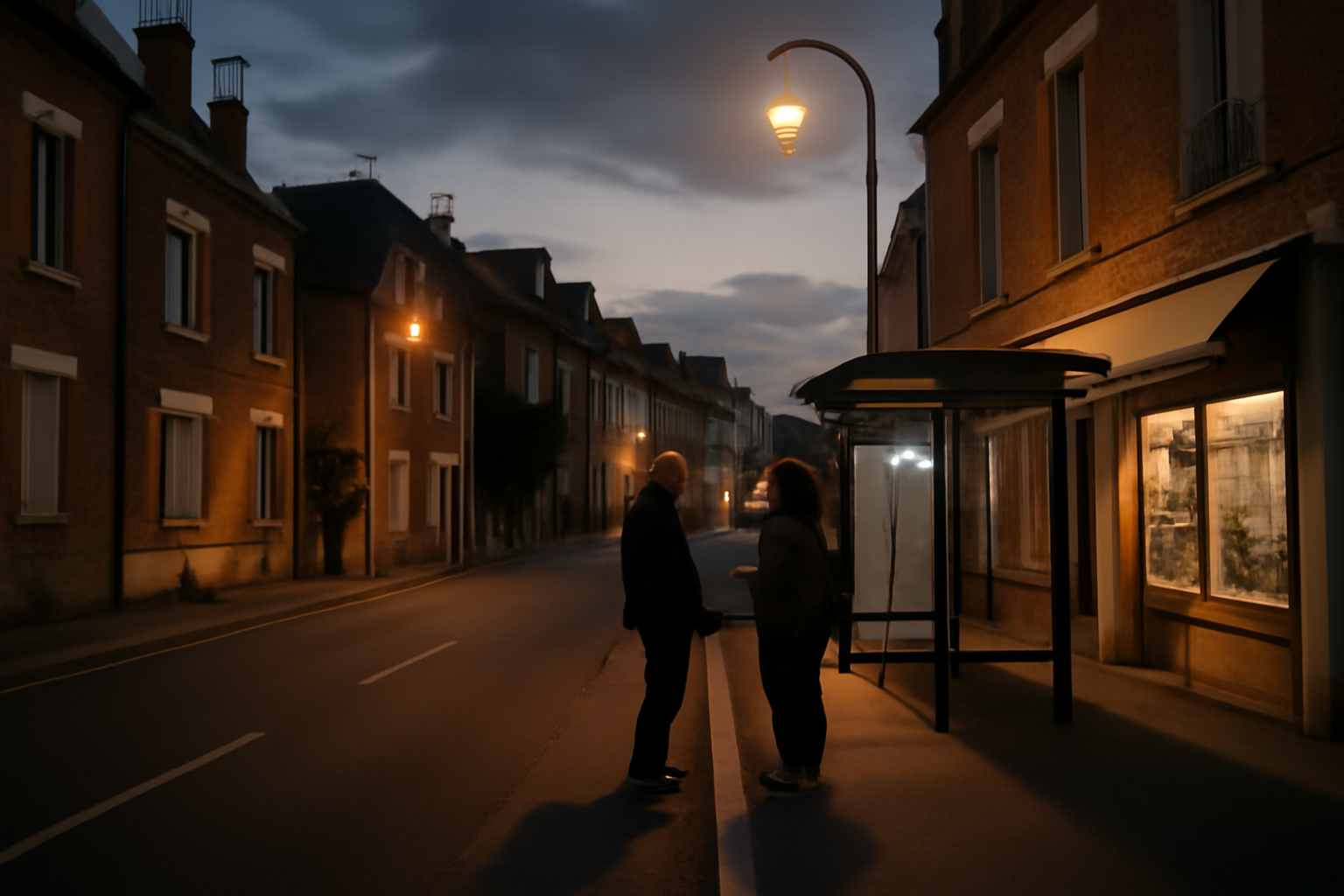 Bourges quartiers à éviter : rues et immeubles à Bourges au crépuscule, ambiance locale réaliste