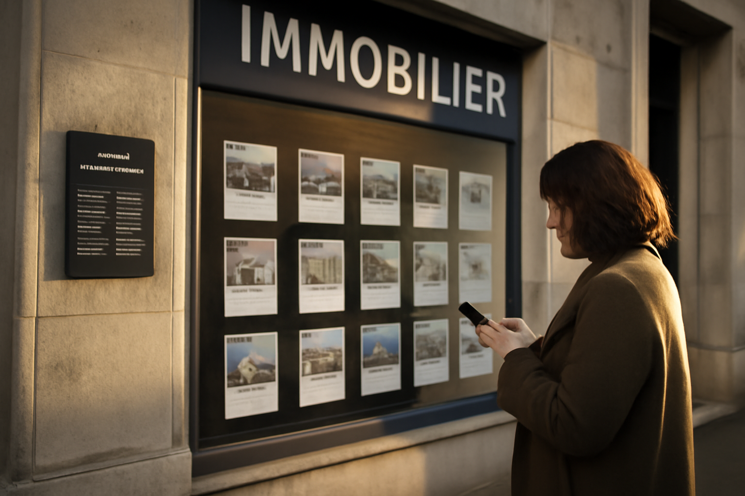 gix immobilier à Grenoble : façade d’agence et panneau horaires