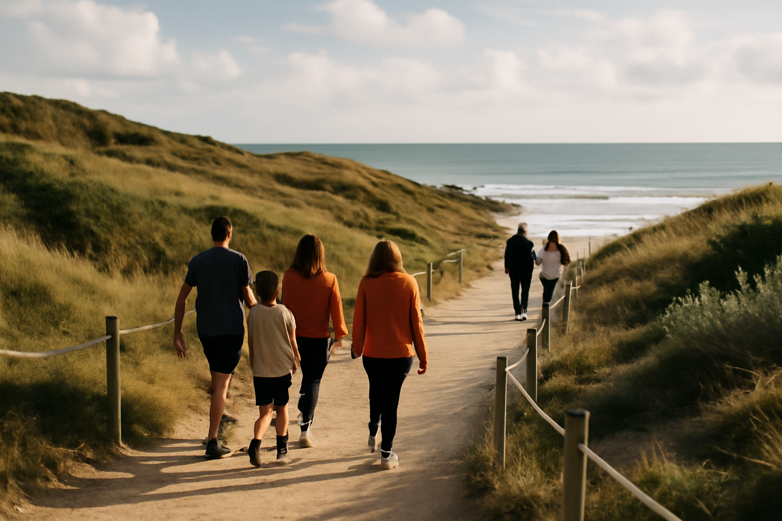 Plage de l’Aubraie aux Sables-d’Olonne, dunes et accès piéton sur la côte sauvage