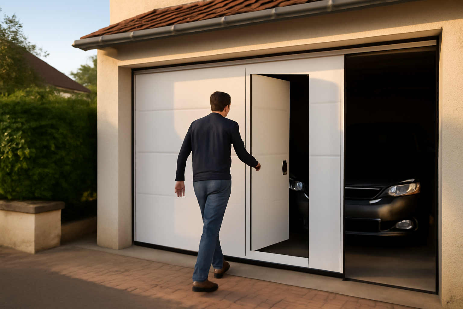 Porte de garage sectionnelle avec portillon : prix & choix