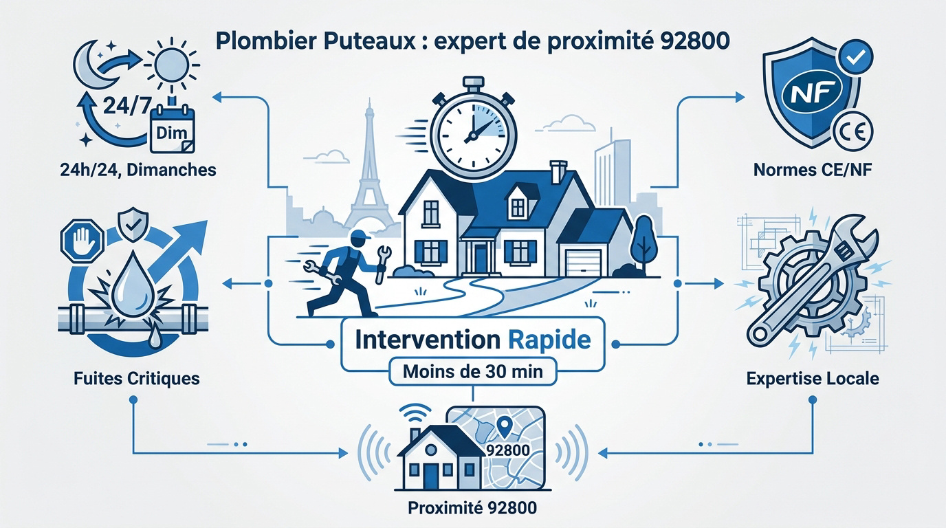 Intervention rapide d'un plombier professionnel à Puteaux pour un dépannage d'urgence