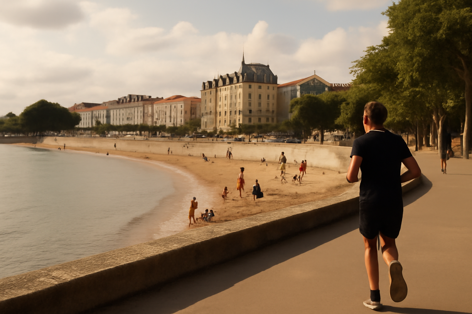 Plage de la concurrence à La Rochelle près du Vieux-Port, promenade du Mail