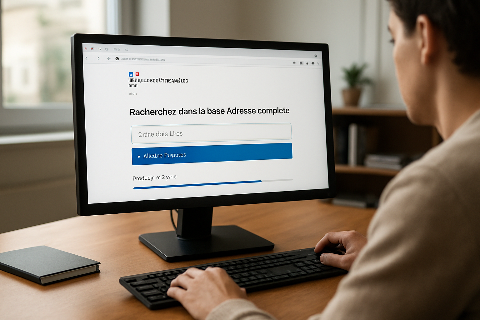 Capture réaliste de l’interface de recherche sur app.dvf.etalab.gouv.fr avec champ adresse et période des 5 dernières années