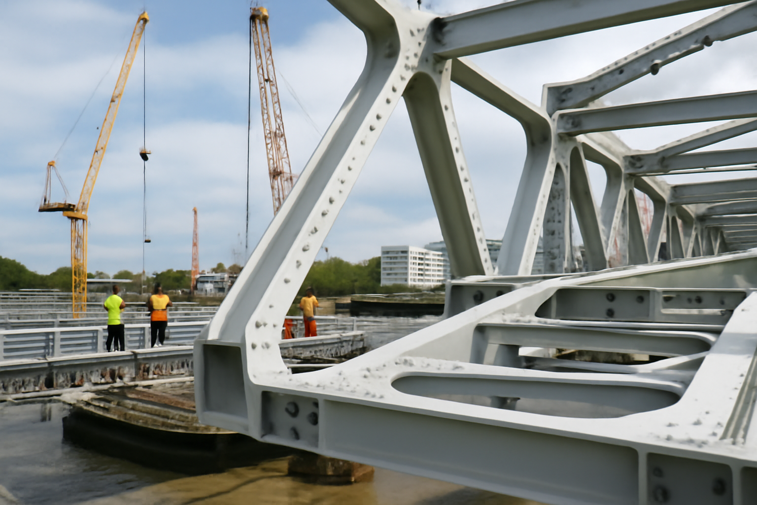 pont anne de bretagne à Nantes, chantier XXL sur l’île de Nantes